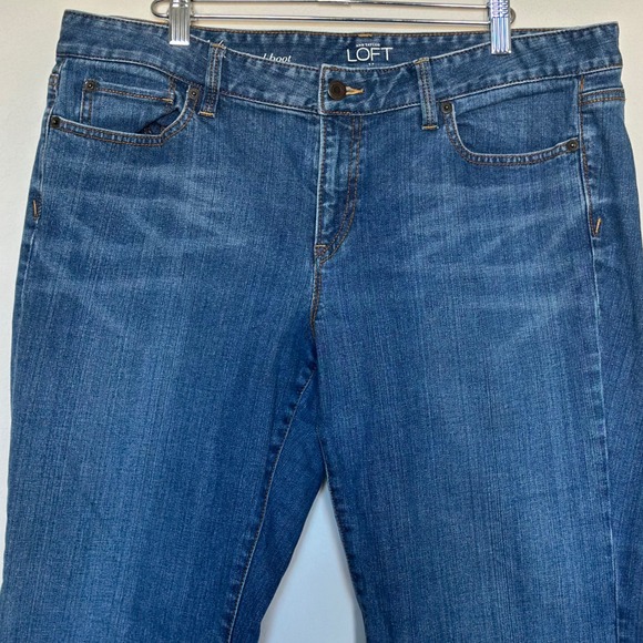 Ann Taylor LOFT Original Bootcut Jeans Womens 14 Medium Wash Blue Denim - Picture 2 of 11